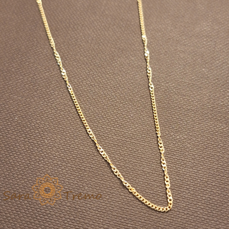 Bijuterii placate cu aur - Lantisor Solaris – Unisex 50 cm placat aur 18K Brazilia cu stanta