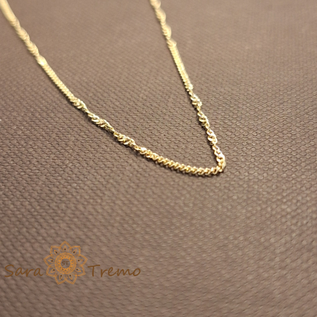 Lantisor Solaris – Unisex 50 cm placat aur 18K Brazilia cu stanta [1]