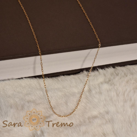 Lantisor subtire unisex model 1-cu-1placat cu aur - 45-50 cm [7]