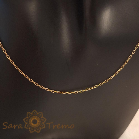 Lantisor subtire unisex model 1-cu-1placat cu aur - 45-50 cm [6]