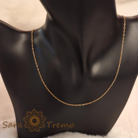 Lantisor subtire unisex model 1-cu-1placat cu aur - 45-50 cm [5]