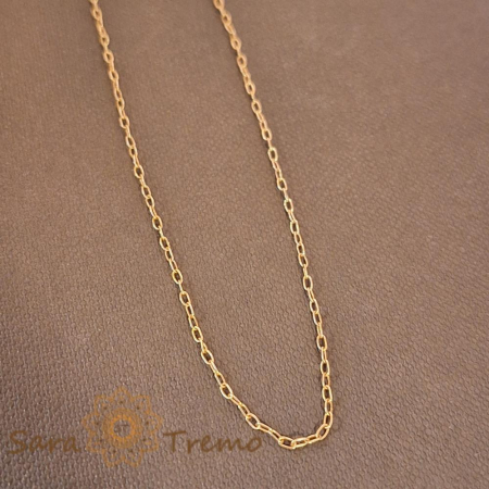 Coliere si lantisoare - Lantisor subtire unisex model 1-cu-1placat cu aur - 45-50 cm