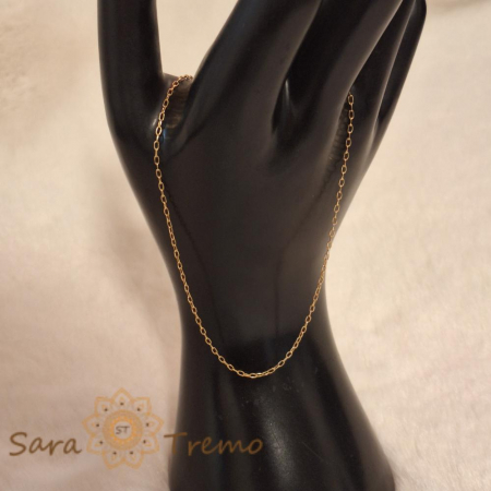 Lantisor subtire unisex model 1-cu-1placat cu aur - 45-50 cm [3]