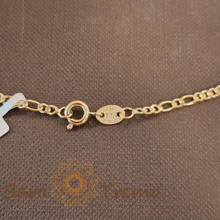 Lănțișor unisex clasic placat cu aur 18K, model 3-1-1-1 - 50/55 cm [6]