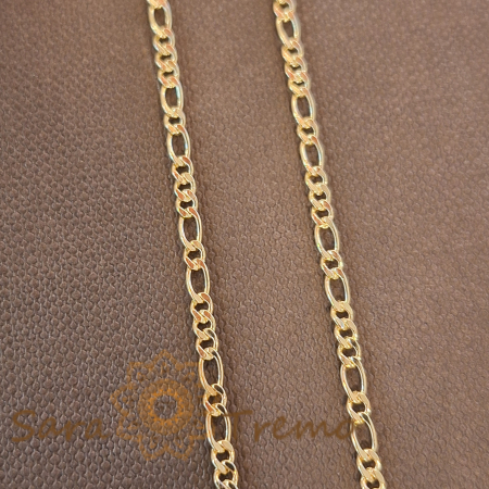 Coliere si lantisoare - Lănțișor unisex clasic placat cu aur 18K, model 3-1-1-1