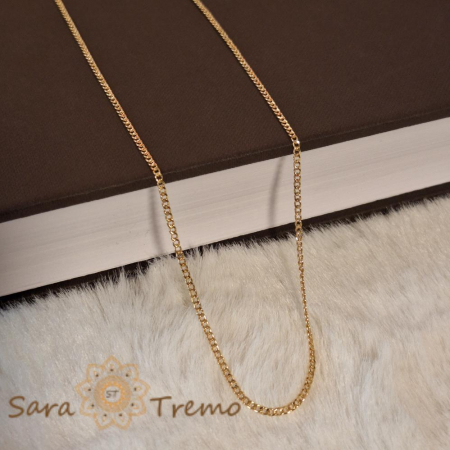 Lantisor unisex cu zale plate model continuu placat cu aur - 50 cm [1]