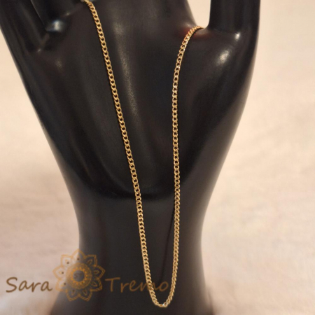 Lantisor unisex cu zale plate model continuu placat cu aur - 50 cm [6]