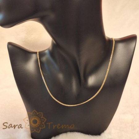 Lantisor unisex cu zale plate model continuu placat cu aur - 50 cm [3]