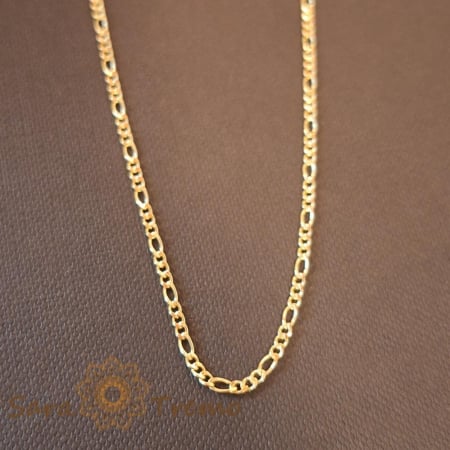 Coliere si lantisoare - Lantisor unisex model 3-cu-1 placat cu aur - 50 cm