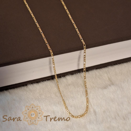 Lantisor unisex model 3-cu-1 placat cu aur - 50 cm [2]