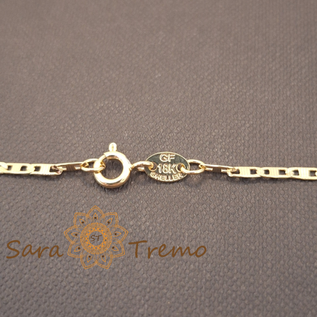 Lantisor unisex placat cu aur 18K Brazilia cu stanta – Linii Fine 50cm [4]