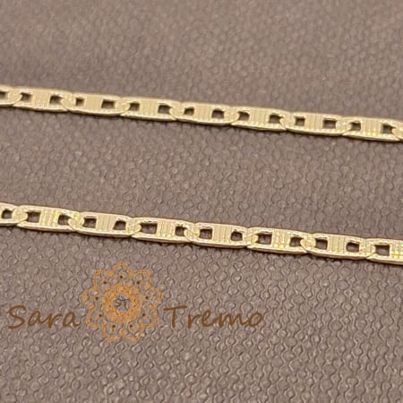 Coliere si lantisoare - Lantisor unisex placat cu aur 18K Brazilia cu stanta – Linii Fine 50cm