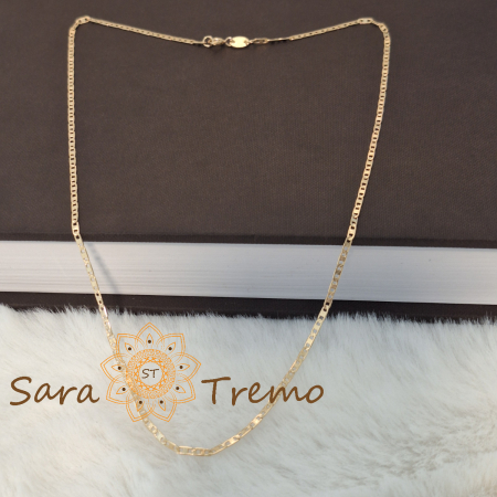 Lantisor unisex placat cu aur 18K Brazilia cu stanta – Linii Fine 50cm [1]