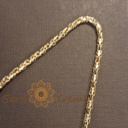 Lănțișor unisex placat cu aur – tip șarpe rotund, textură piele de șarpe, 45 cm [2]