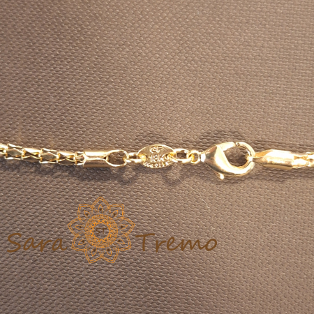 Lănțișor unisex placat cu aur – tip șarpe rotund, textură piele de șarpe, 45 cm [3]