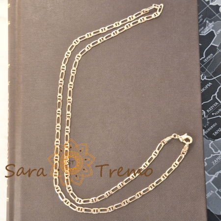 Lanț unisex placat cu aur – model 1 cu 1, lung, 60 cm [1]