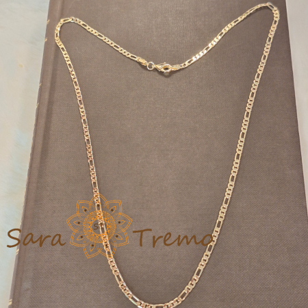 Lănțișor unisex placat cu aur – model clasic 3 cu 1, 55 cm [2]