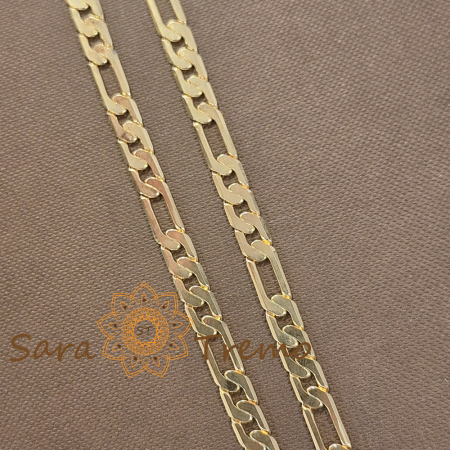 Lanț unisex placat cu aur – model lat 3 cu 1, modern, 55/60 cm [1]