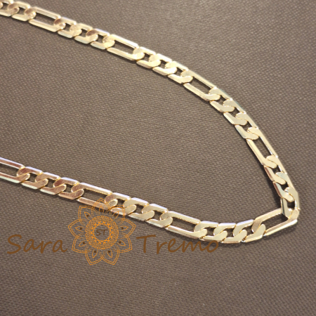 Lanturi - Lanț unisex placat cu aur – model lat 3 cu 1, modern, 55/60 cm