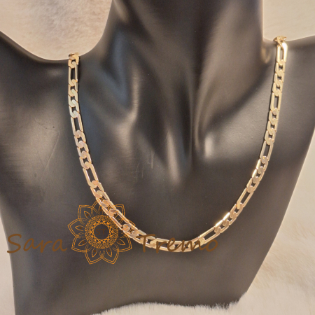 Lanț unisex placat cu aur – model lat 3 cu 1, modern, 55/60 cm [5]