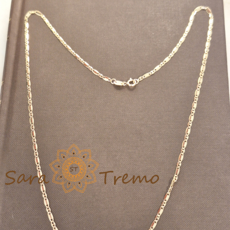 Lănțișor unisex placat cu aur – model deosebit cu plăcuțe 1 cu 1 [4]