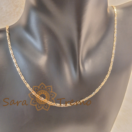 Lănțișor unisex placat cu aur – model deosebit cu plăcuțe 1 cu 1 [2]