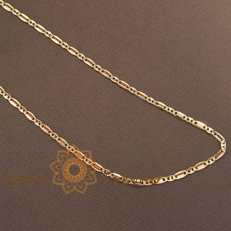 Lănțișor unisex placat cu aur – model deosebit cu plăcuțe 1 cu 1 [3]