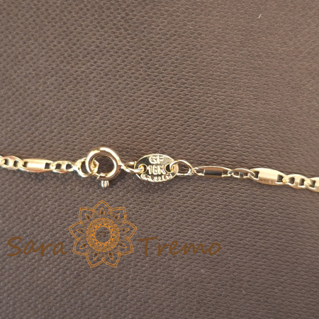 Lănțișor unisex placat cu aur – model deosebit cu plăcuțe 1 cu 1 [5]