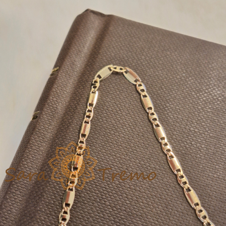 Lanturi - Lănțișor unisex placat cu aur – model deosebit cu plăcuțe 1 cu 1