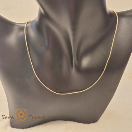 Lantisor unisex tip sarpe 45 cm placat 14k - fin, subtire [3]