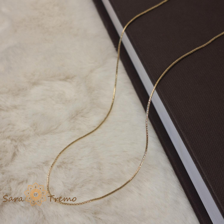 Lantisor unisex tip sarpe 45 cm placat 14k - fin, subtire [1]