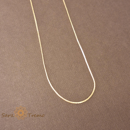 Bijuterii placate cu aur - Lantisor unisex tip sarpe 45 cm placat 14k - fin, subtire