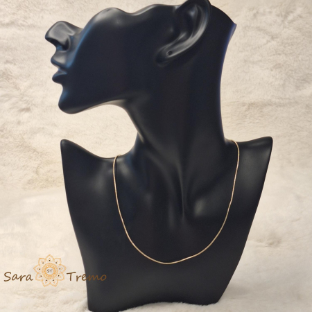 Lantisor unisex tip sarpe 45 cm placat 14k - fin, subtire [2]