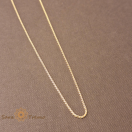 Lanturi - Lant fin unisex tip sarpe lungime 60 cm placat 14k