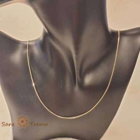 Lant fin unisex tip sarpe lungime 60 cm placat 14k [5]