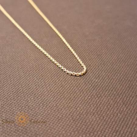 Lant fin unisex tip sarpe lungime 60 cm placat 14k [1]