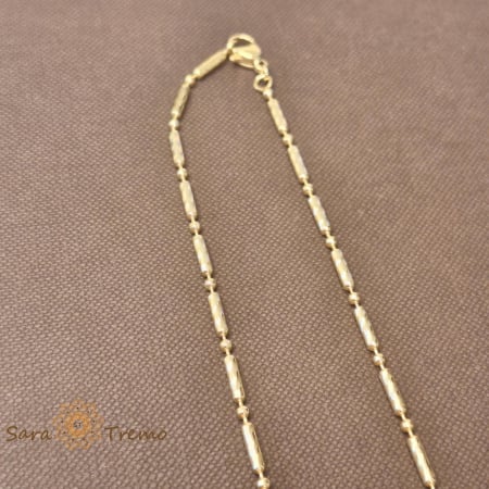 Lant unisex placat 14k model segmentat 45 cm grosime 2mm [3]