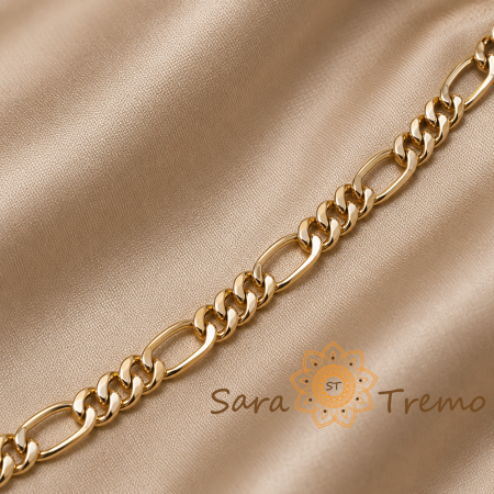 Coliere si lantisoare - Lănțișor Lorenzo – lanț unisex tip Gucci, placaj triplu cu aur 18K, Brazilia, 60 cm