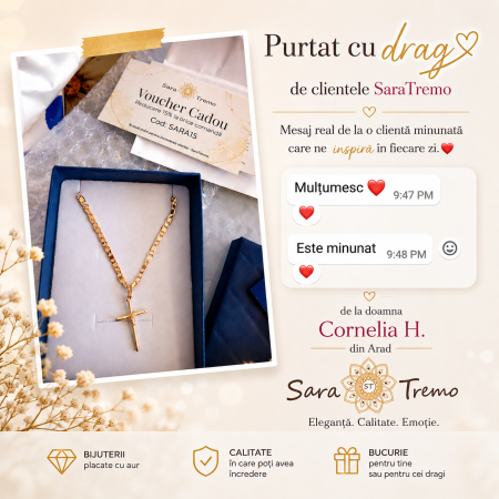 Lănțișor unisex placat cu aur, model sofisticat cu plăcuțe intercalate, 50/55 cm [9]