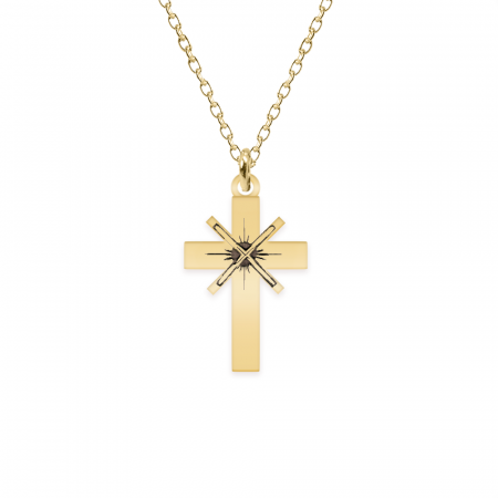 Cruciulite - Set lantisor si cruce - argint 925 placat cu aur 24K