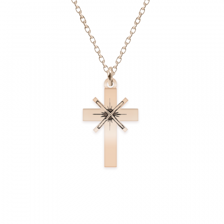 Cruciulite - Set lantisor si cruce - argint 925 placat cu aur roz
