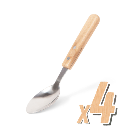 Lingura de grill - 4 buc - cu mânere din lemn [0]
