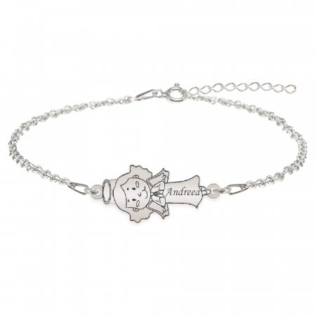 Bratari personalizate - Little Angel - Bratara personalizata fetita ingeras din argint 925