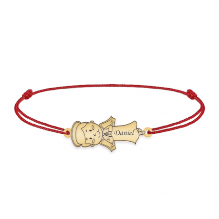 Bratara cu ingeras si nume gravat - argint 925 placat cu aur 24K [3]