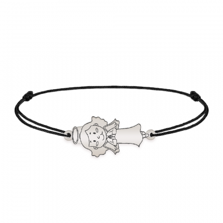 Little Angel - Bratara personalizata snur fetita ingeras din argint 925 [2]