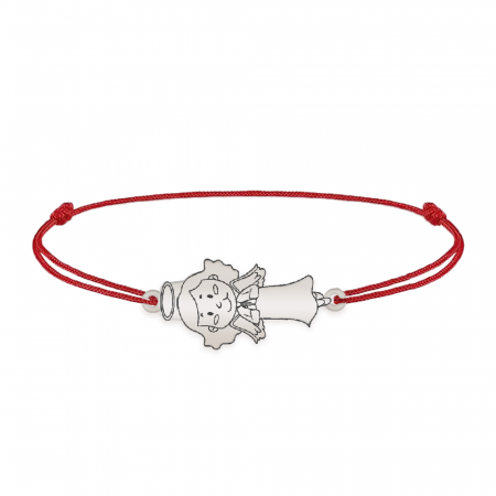 Bijuterii personalizate - Little Angel - Bratara personalizata snur fetita ingeras din argint 925