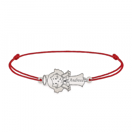 Little Angel - Bratara personalizata snur fetita ingeras din argint 925 [3]