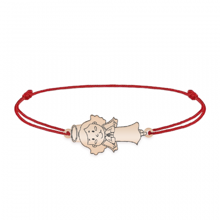 Bratari personalizate - Little Angel - Bratara personalizata snur fetita ingeras din argint 925 placat cu aur roz