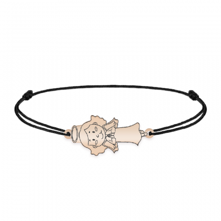 Little Angel - Bratara personalizata snur fetita ingeras din argint 925 placat cu aur roz [1]