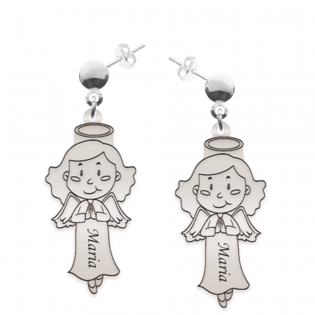 Bijuterii din argint - Little Angel - Cercei personalizati fetita ingeras cu tija din argint 925